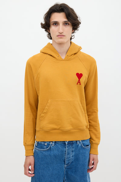 ami parisイエロー フルジップパーカー AMI-Paris-Yellow-Ami-De-Coeur-