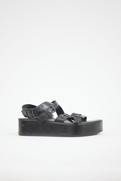 Ann Demeulemeester // Leather Platform Sandal – VSP Consignment