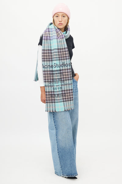 Acne Studios // Blue & Purple Wool Check Cassiar Scarf – VSP