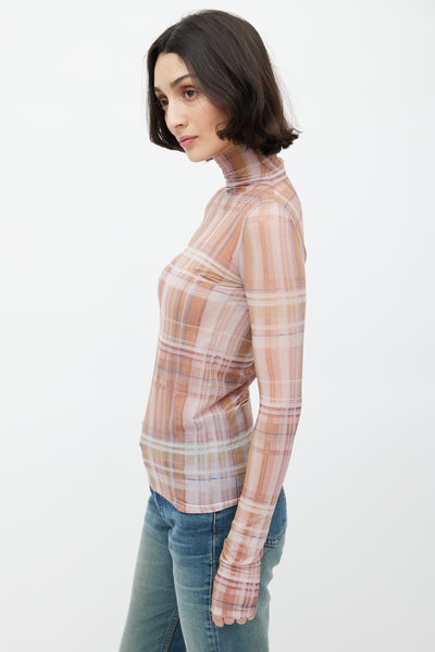 Acne-Studios-Brown-Plaid-Sheer