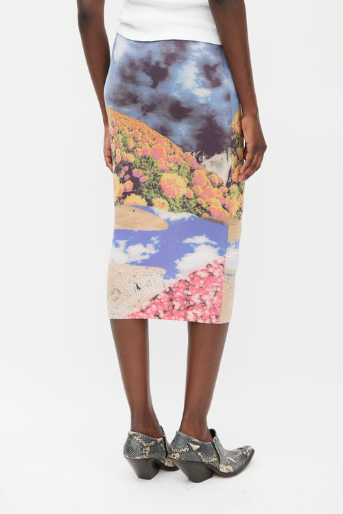 Acne Studios Multicolour Jersey Printed Midi Skirt