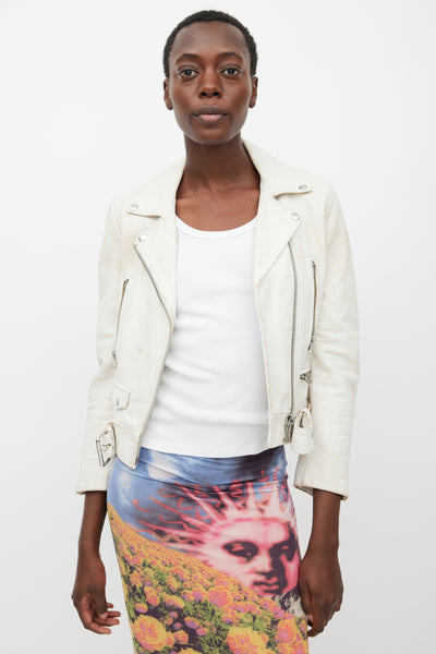 Acne Studios // SS 2015 White Mock Scratch Leather Jacket – VSP