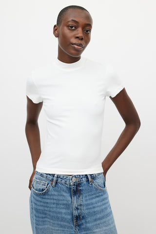 Acne Studios // White Mock Neck Zip Top – VSP Consignment
