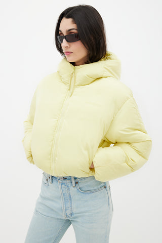 Acne Studios // Yellow Hooded Cropped Down Jacket – VSP Consignment
