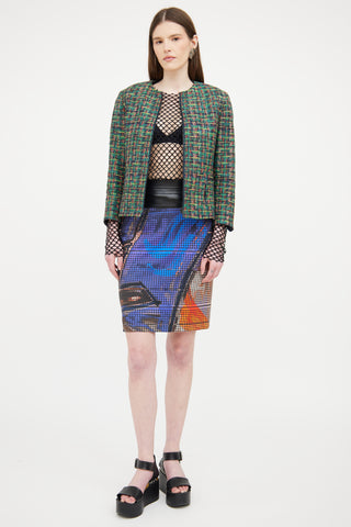 Akris // Green & Multi Woven Jacket – VSP Consignment