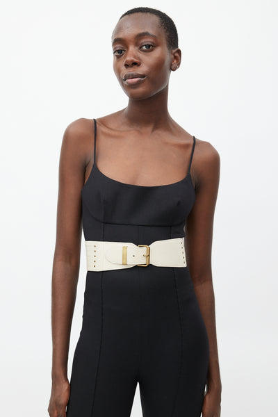 Small leather corset belt in brown - Alaia