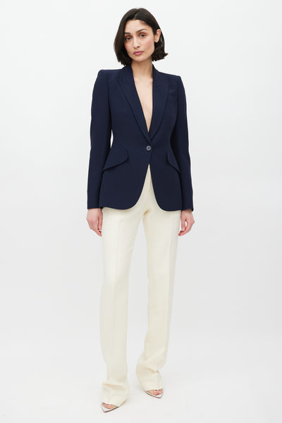 McQueen // Navy Three Pocket Blazer – VSP Consignment
