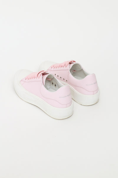 ALEXANDER MCQUEEN: sneakers in nappa with embossed logo - White