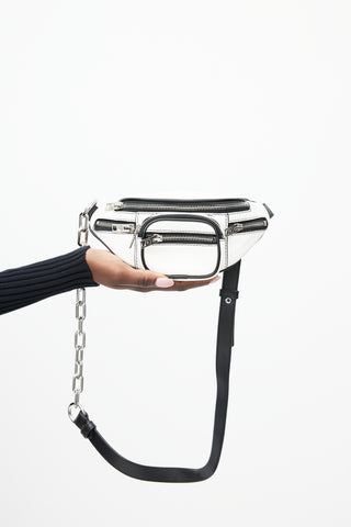 Alexander Wang White & Silver Leather Belt Bag