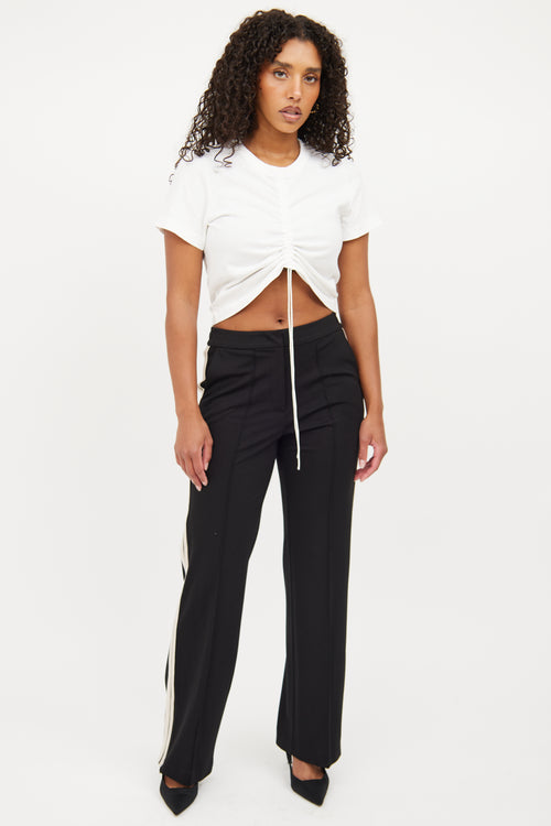 T by Alexander Wang White Ruched Crop Top