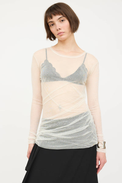 Ann Demeulemeester // Silk Mesh Longsleeve Top – VSP Consignment