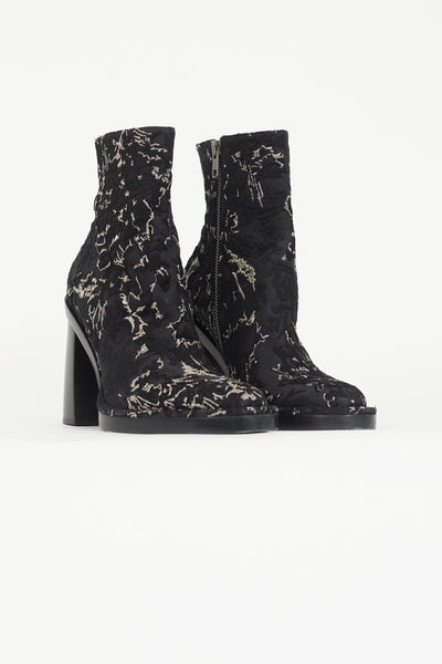 Spring 2015 Black & Silver Brocade Lisa Boot