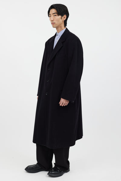 極美品 Armani cashmere long coat archive Armani-Black-Cashmere-Long-
