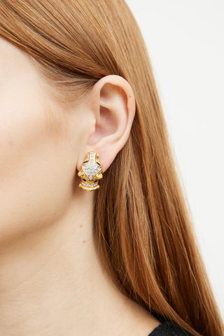 Attwood Collection Gold Crystal Clip On Earrings
