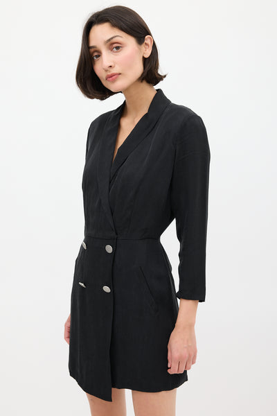 asymmetric black midi dress Ba&sh // Black Arya Mini Blazer Dress – VSP Consignment