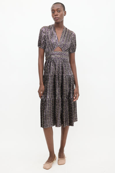 ba&sh metallic dress Ba&sh // Purple & Multicolour Metallic Pleated Dress – VSP Consignment