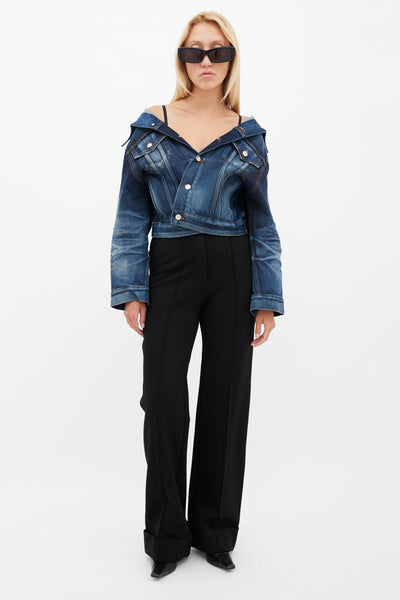 BALENCIAGA SWING DENIM JACKET 34 Balenciaga // Blue Dark