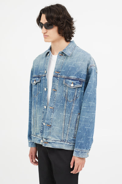 Balenciaga // Blue Monogram Denim Jacket – VSP Consignment