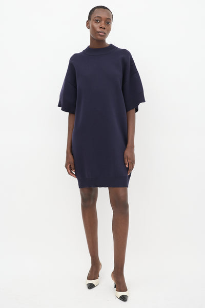 Balenciaga // Navy Wool Oversized Sweater Dress – VSP Consignment