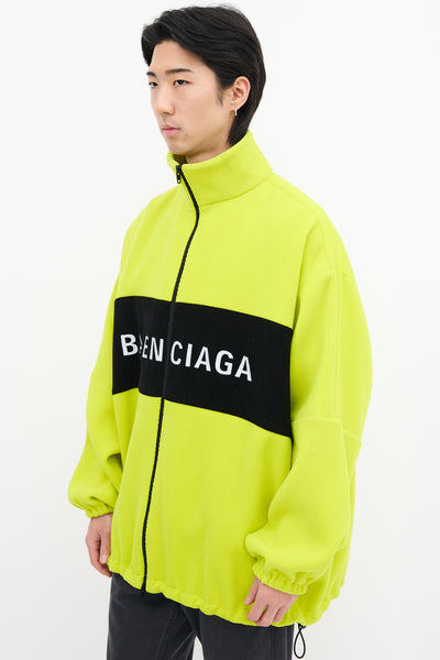 ち*ル様 BALENCIAGA BBロゴ ジャケット グリーン Balenciaga logo