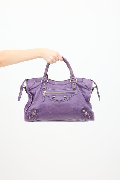 Balenciaga-Purple-Leather-City