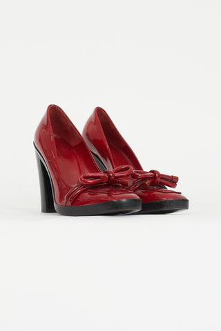 Balenciaga Red Patent Leather Knot Pump