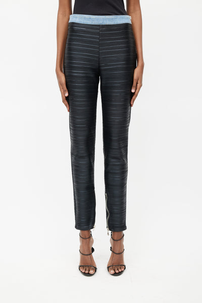Balmain // Black Faux Leather Pleated Slim Pant – VSP Consignment