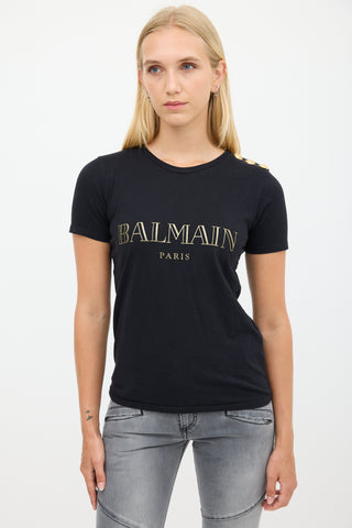 Balmain-Black-Gold-Logo-T-