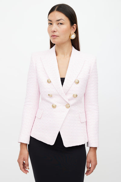 Pink balmain style on sale blazer