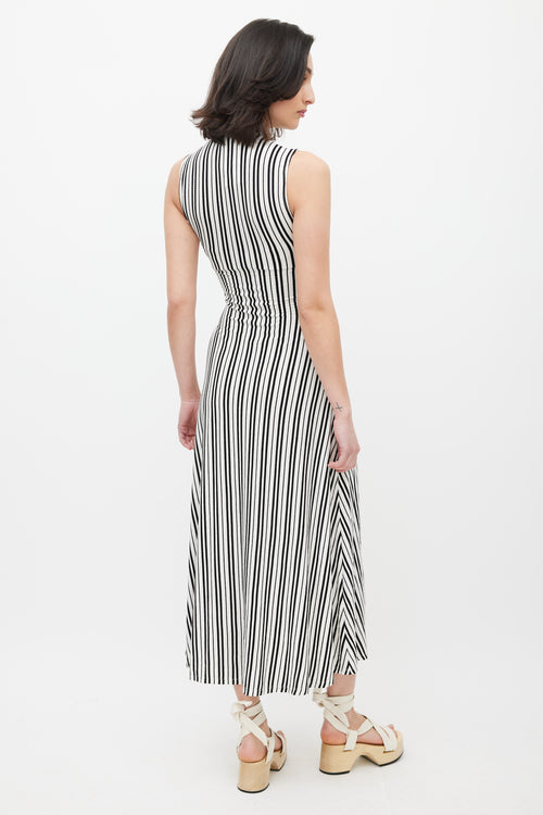 Beaufille White & Black Damia Stripe Dress