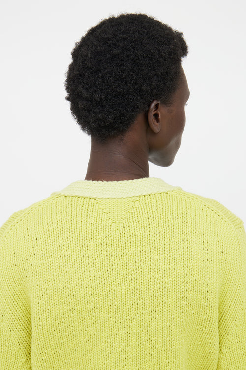 Fendi Yellow Wool and Cashmere Blend Knit Sweater