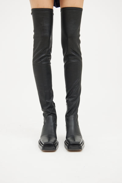 Bottega Veneta // Leather Lean Thigh High Boot – VSP Consignment