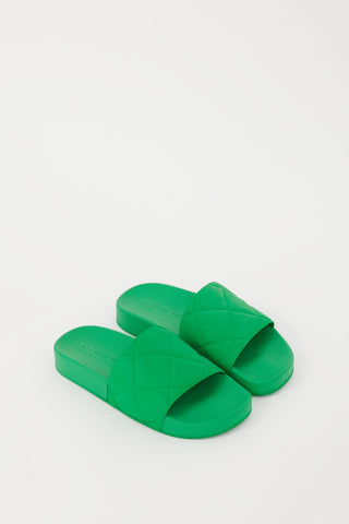 Bottega Veneta Green Rubber Slide