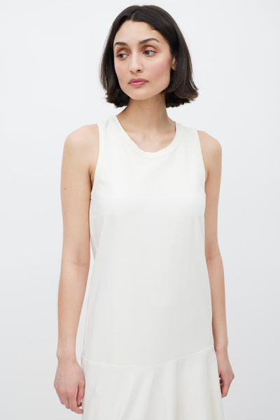 Brunello Cucinelli // Cream Darted Asymmetrical Dress – VSP Consignment