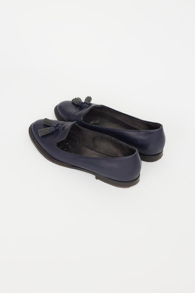 Navy blue and white on sale loafers