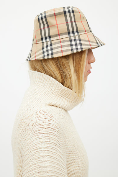 Burberrys Vintage Nova Check Bucket Hat Vintage 70s 80s 90s Y2K Burberry nova check Plaid bucket hat  main image 3