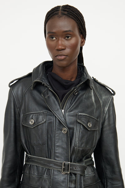 Black Aged Leather Jacket