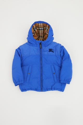 Burberry // Blue Logo Puffer Jacket – VSP Consignment