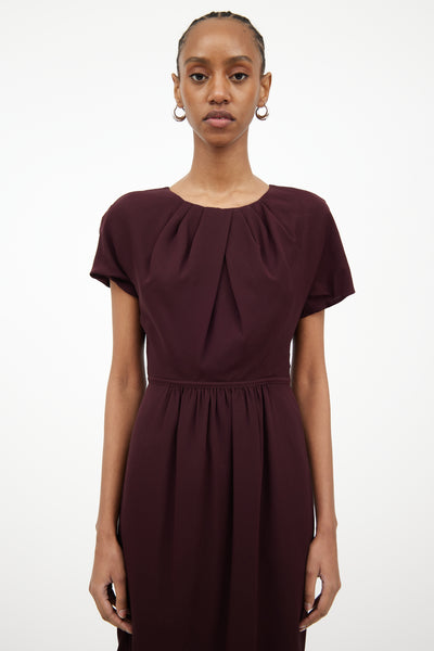 burberry burgundy dress