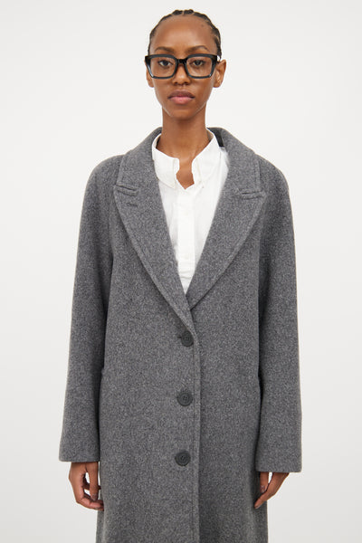 Burberry // Grey Wool Button Up Coat – VSP Consignment