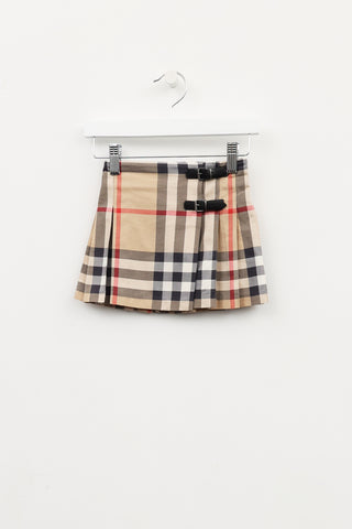 Burberry Kids Nova Check Pleated Skirt