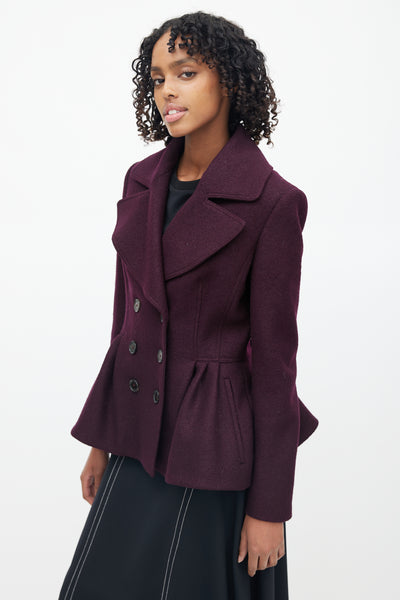 Peplum wool clearance coat