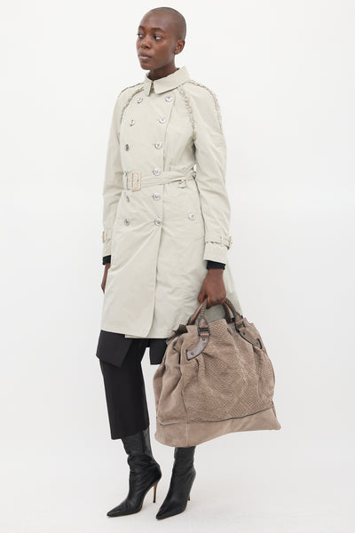 Burberry // Suede Corded Check Tote Bag – VSP Consignment