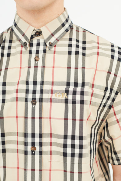 x Gosha Rubchinskiy Beige Check Shirt