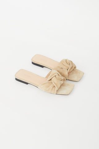 By Far Beige Suede Lima Knotted Sandal VSP Consignment