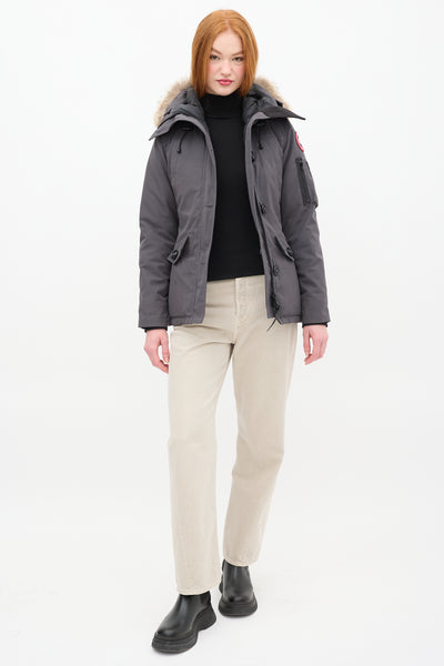 Canada Goose // Dark Grey Montebello Down Fur Hood Jacket – VSP