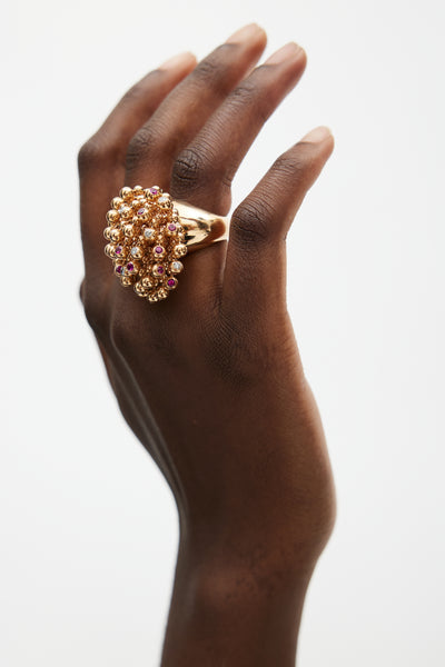 Cartier // 18K Rose Gold Diamond Nouvelle Vague Ring – VSP