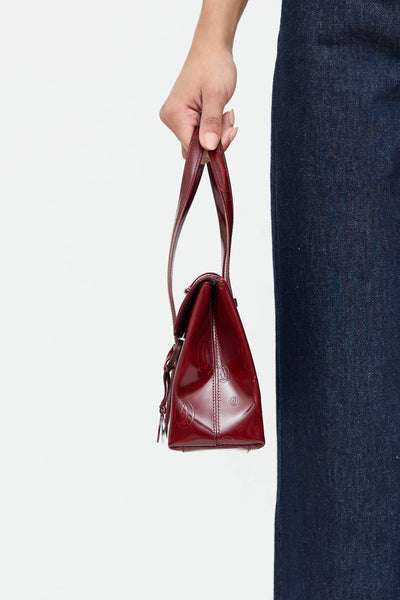 Cartier バーガンディ レザー バッグ Mini model chain bag, Panthère Graphique de Cartier