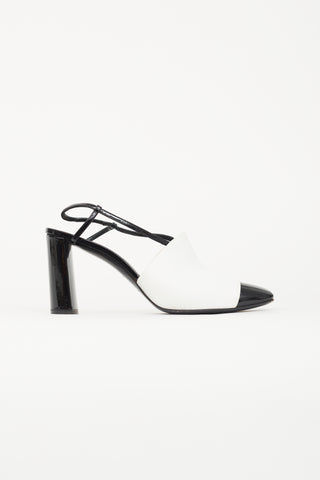 Casadei Black & White Leather Heel