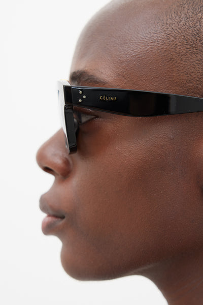 セリーヌ(CELINE) サングラス CL40024U Celine // Black & Gold Square CL40024U Sunglasses – VSP Consignment